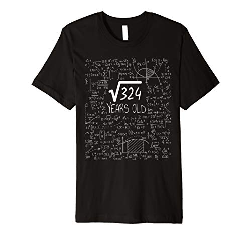 Quadratwurzel 324 = 18 Jahre Alt - Geburtstags T Shirt - 1