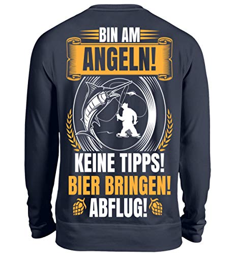 Shirtee Bin am Angeln Bier Bringen! Abflug! - B - Unisex Pullover - 1