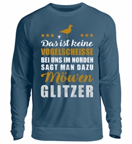 Shirtee Das ist Keine Vogelscheisse. Bei Uns im Norden SAGT Man dazu Möwen Glitzer | Norden Möwe - Unisex Pullover -XL-Azurblau - 1