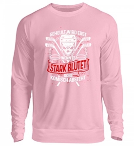 Shirtee Hochwertiger Unisex Pullover - Geheult Wird erst wenn es stark blutet oder komisch absteht Geschenk Eishockey-Spieler EIS - 1