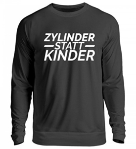 Shirtee Hochwertiger Unisex Pullover - Zylinder statt Kinder - 1