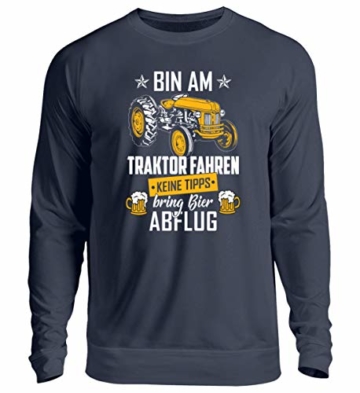 Shirtee Landwirt - Traktor Fahren - Bring Bier - Unisex Pullover -XL-Oxford Navy - 1