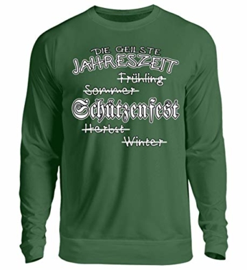 Shirtee Schützenfest - Die geilste Jahreszeit - Unisex Pullover -L-Dunkelgrün - 1