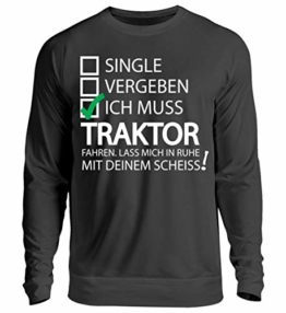 Shirtee Traktor, Bauer, Landwirt, Landwirtschaft, Bäuerin, Traktor, Fendt, Trekker, Bauernhof, Unisex Pullover -M-Jet Schwarz - 1