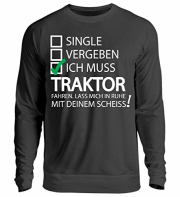 Shirtee Traktor, Bauer, Landwirt, Landwirtschaft, Bäuerin, Traktor, Fendt, Trekker, Bauernhof, Unisex Pullover -M-Jet Schwarz - 1