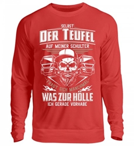 Shirtee Trucker LKW-Fahrer Fernfahrer Teufel Brummifahrer Geschenk - Unisex Pullover - 3