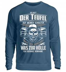 Shirtee Trucker LKW-Fahrer Fernfahrer Teufel Brummifahrer Geschenk - Unisex Pullover - 5