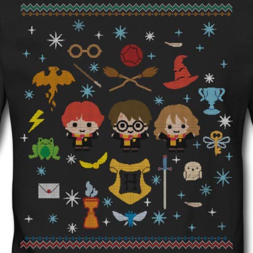 Spreadshirt Harry Potter Ugly Christmas Chibi Design Männer Pullover - 2