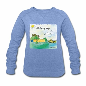 Spreadshirt Janosch Günter Tigerente Oh Happy Day Frauen Bio-Sweatshirt von Stanley & Stella - 1