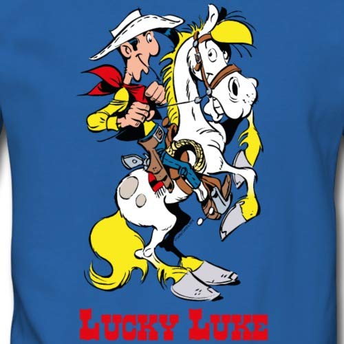 Spreadshirt Lucky Luke mit Pferd Jolly Jumper Männer Pullover - 2