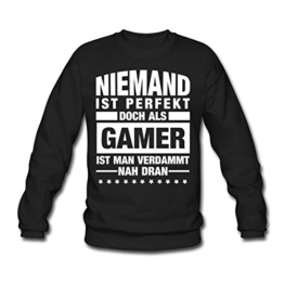 Spreadshirt Niemand Ist Perfekt Doch Als Gamer Ist Man Verdammt Nah Dran Männer Pullover - 1