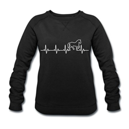 Spreadshirt Pferd Silhouette EKG Herzschlag Pferdesport Frauen Bio-Sweatshirt von Stanley & Stella - 1