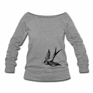 Spreadshirt Vogel Schwalbe Frauen Pullover mit U-Boot-Ausschnitt von Bella - 1