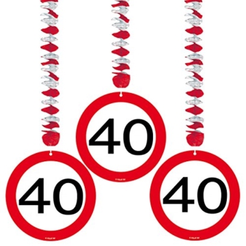24-tlg. Partyset 40. Geburtstag Dekoset Dekobox - Verkehrschild - Girlanden, Luftballons - 2