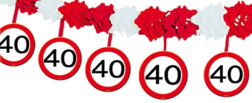24-tlg. Partyset 40. Geburtstag Dekoset Dekobox - Verkehrschild - Girlanden, Luftballons - 3