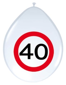 24-tlg. Partyset 40. Geburtstag Dekoset Dekobox - Verkehrschild - Girlanden, Luftballons - 5