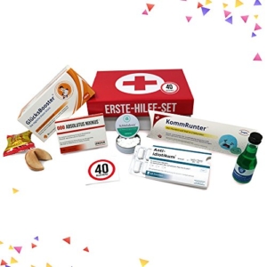 40. Geburtstag | Erste Hilfe Set Geschenk-Box, witziger Sanikasten | 8-teilig | Spaßgeschenk zum 40. Geburtstag - 2