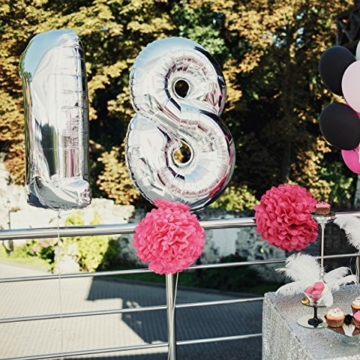 Luftballons 40 Geburtstag XXL Silber - Riesen Folienballon in 2 Größen 40