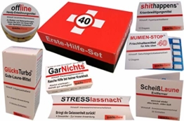 quacksalberei Erste Hilfe Set, Witziger Sanikasten zum 40. Geburtstag (8-teilig) - 1